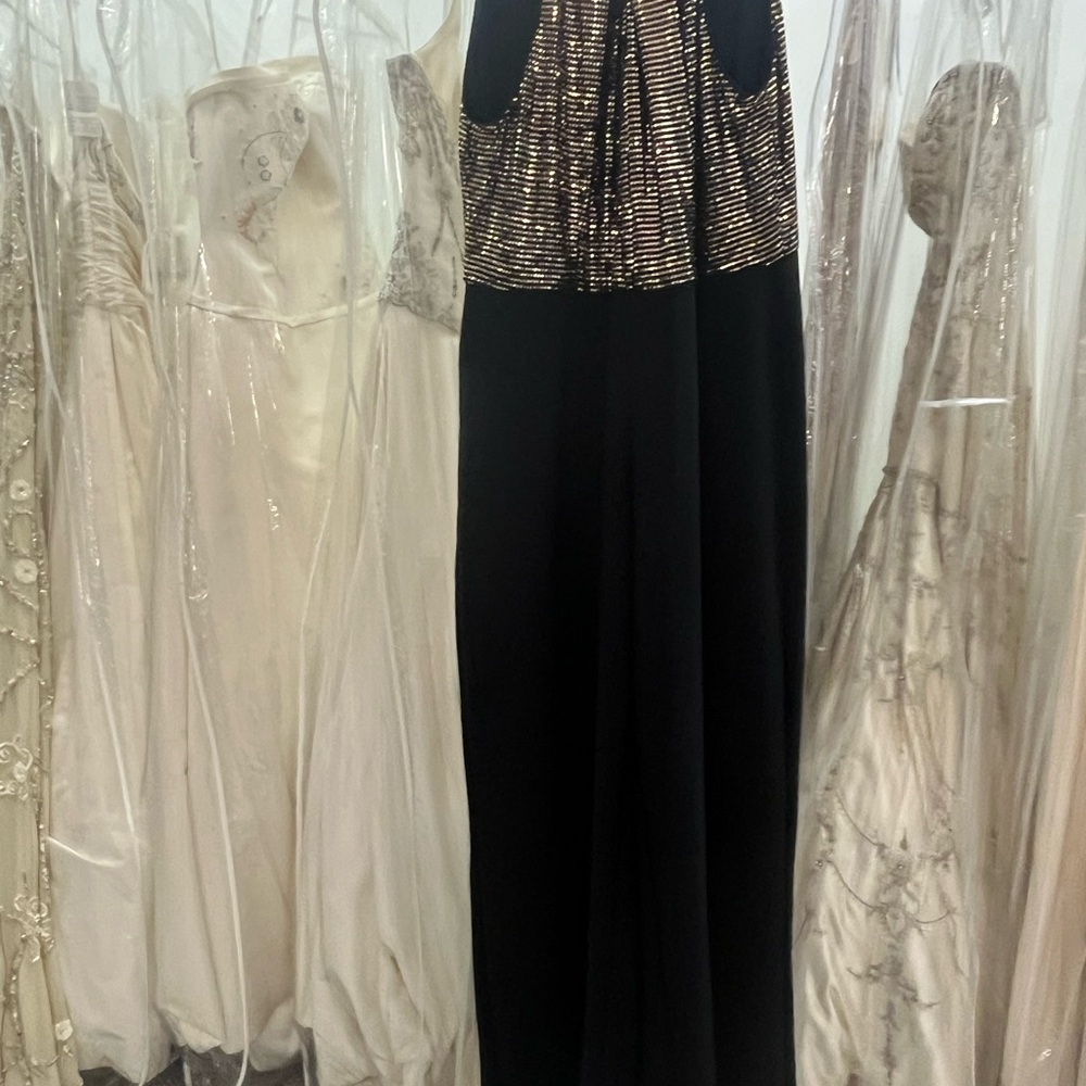 Julia Jordan Black and Gold Jumpsuit